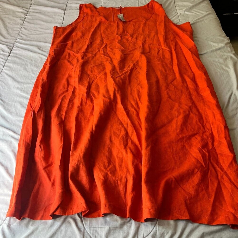 New Gillian Grey Womens Straight Fit Linen Tank Maxi Dress Size 34 Orange 602943